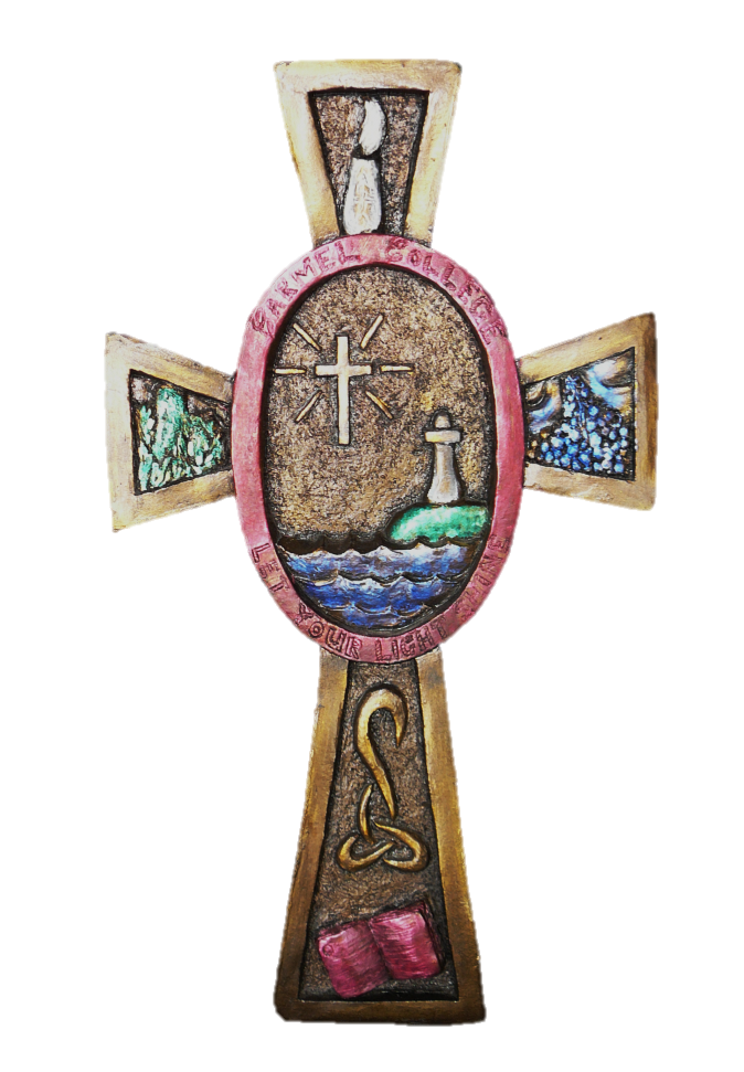 Cross symbol representing faith and mission within Champagnat house community